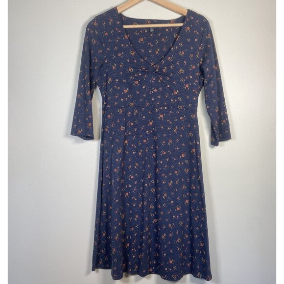 Toad&Co Dresses & Skirts - Toad & CO Rosalinda II Blue Floral Fit & Flare Dress Size S Casual Eco-friendly